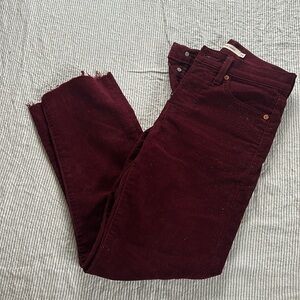 Levi’s Corduroy Wedgie Straight - Sz 24, Wine Color